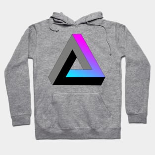 Impossible triangle with cyan to magenta gradient Hoodie